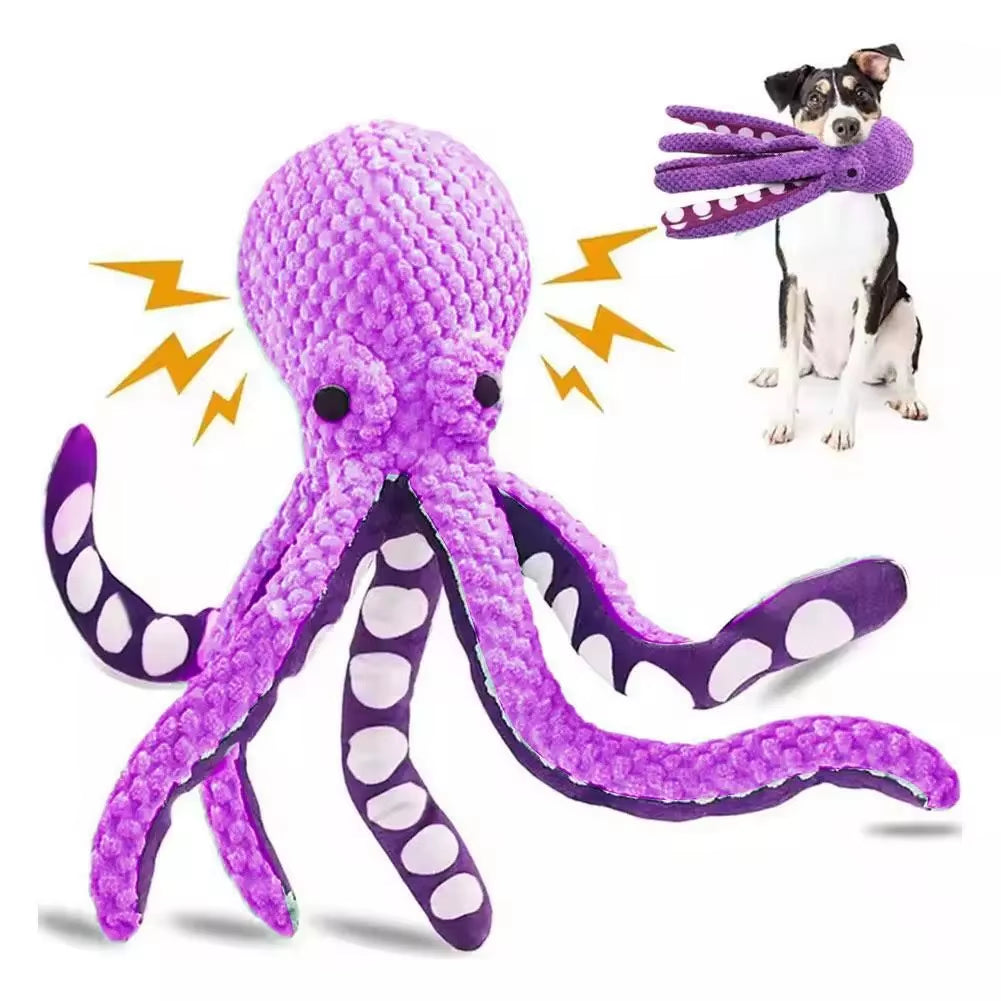 Pulpo de Peluche con Sonido para Perro – Juguete Interactivo Resistente