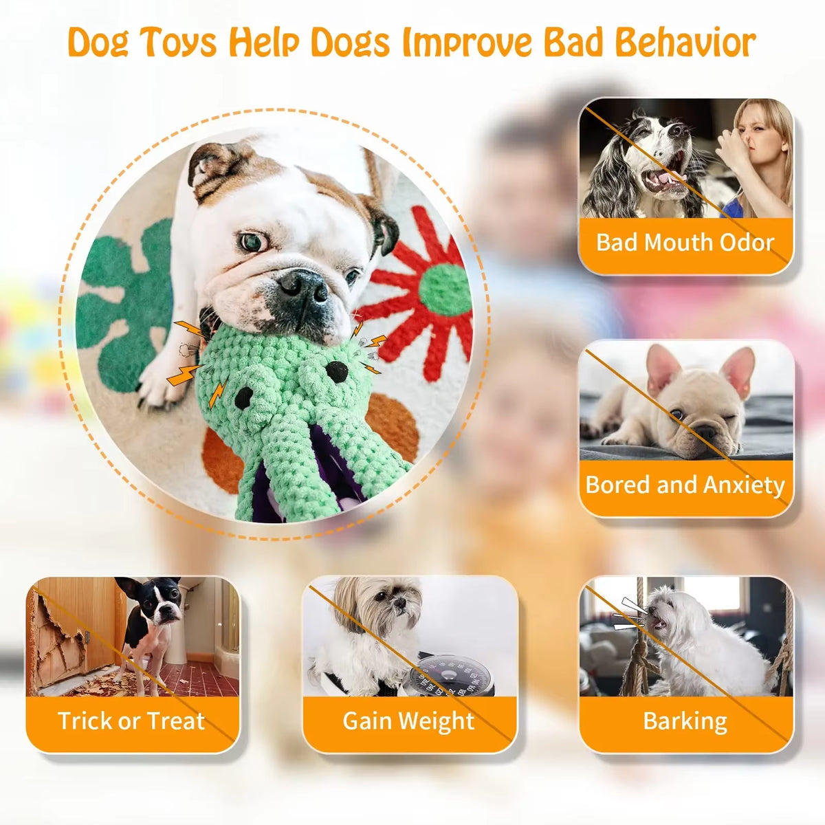 Pulpo de Peluche con Sonido para Perro – Juguete Interactivo Resistente