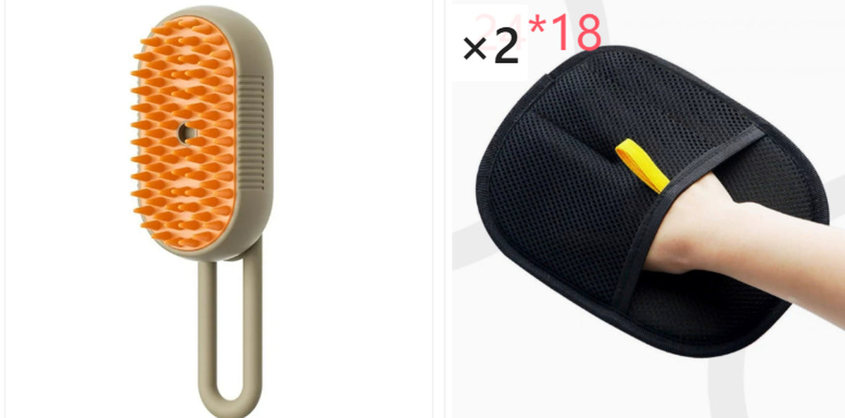 Cepillo de vapor para perro y gato – modelo Café + 2 guantes